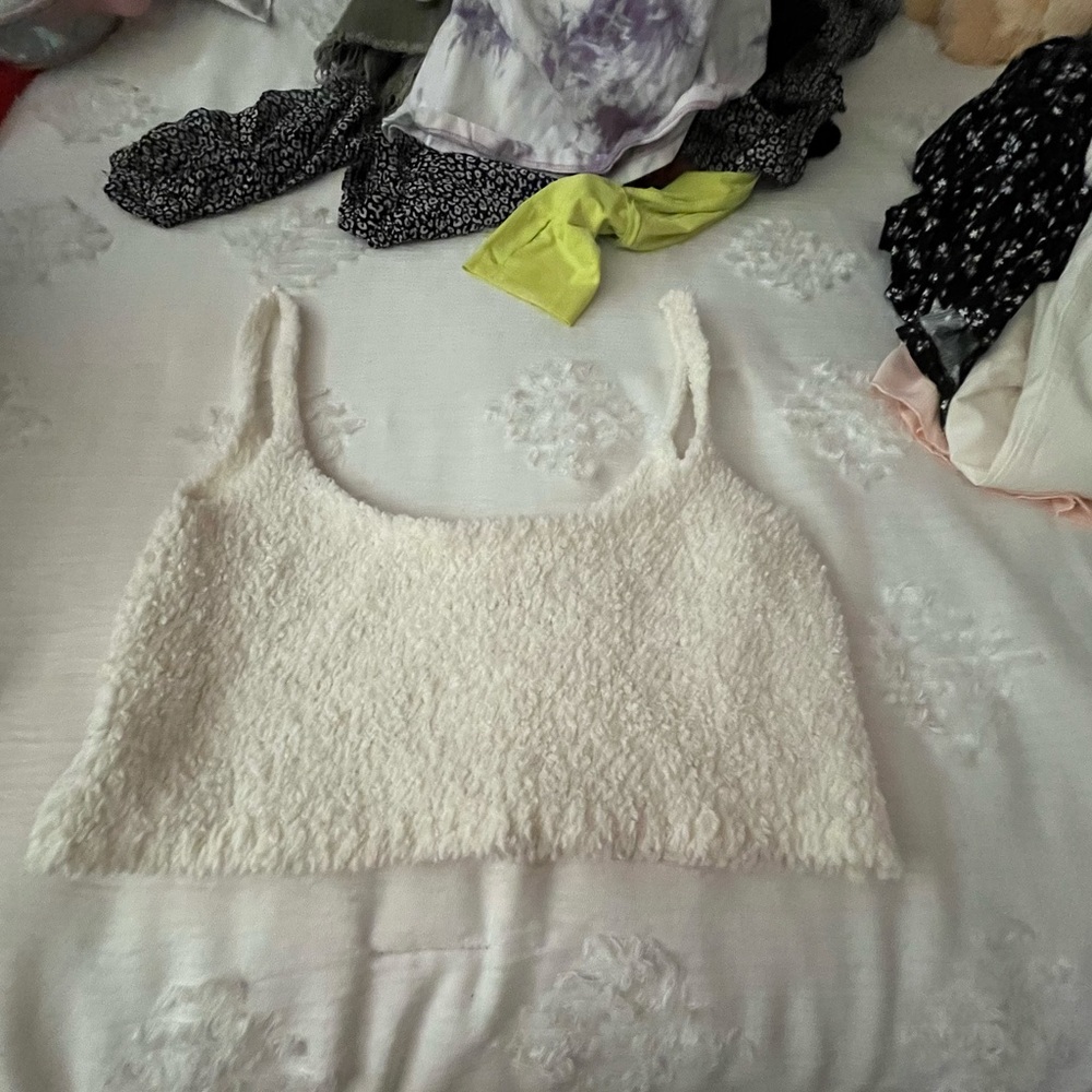 Skims fluffy white top